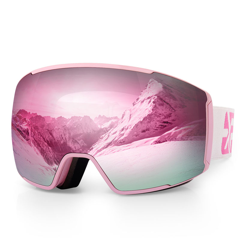 Gafas de esquí de lente esférica intercambiable magnética